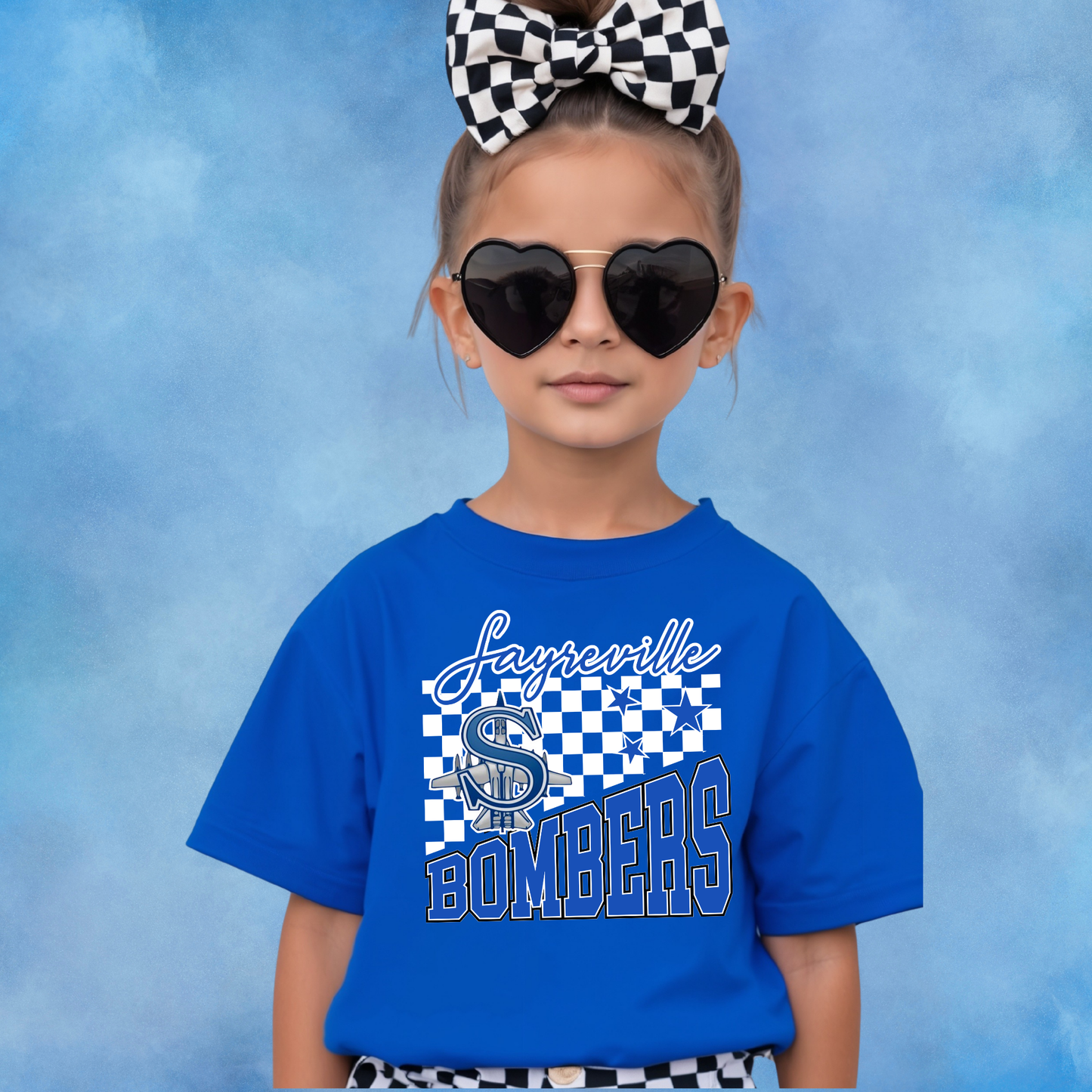 Volleyball 030 BOMBERS - SAYREVILLE BOMBERS CHECKERED - Tee shirt