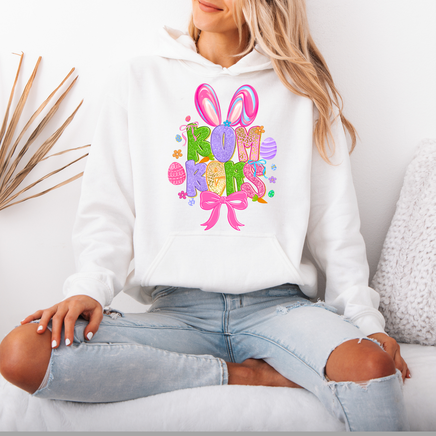 Softball 029- Bombers Easter Vibe with ears - Crewneck Sweatshirt or Hooded Sweatshirt or Tee Shirt