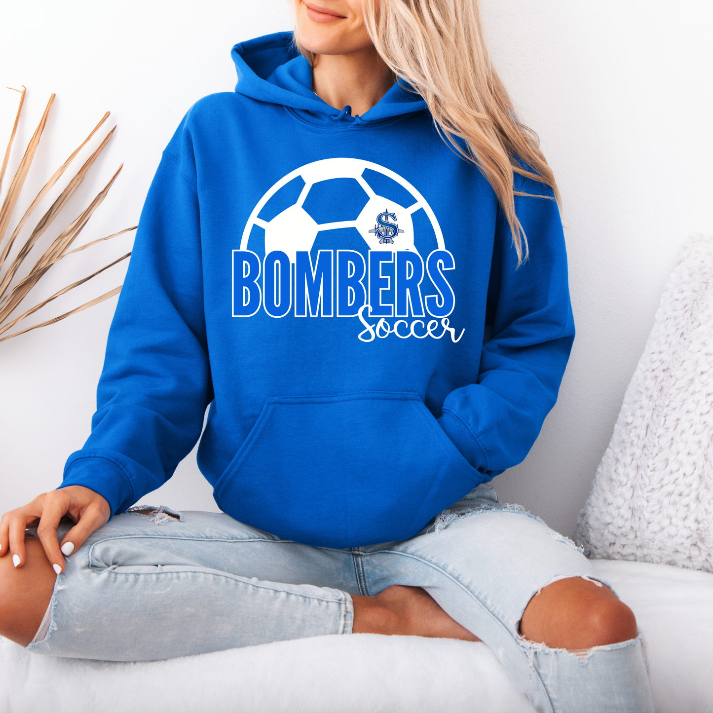 Soccer 013 -BOMBERS SOCCER script -Fleece Hooded Sweatshirt