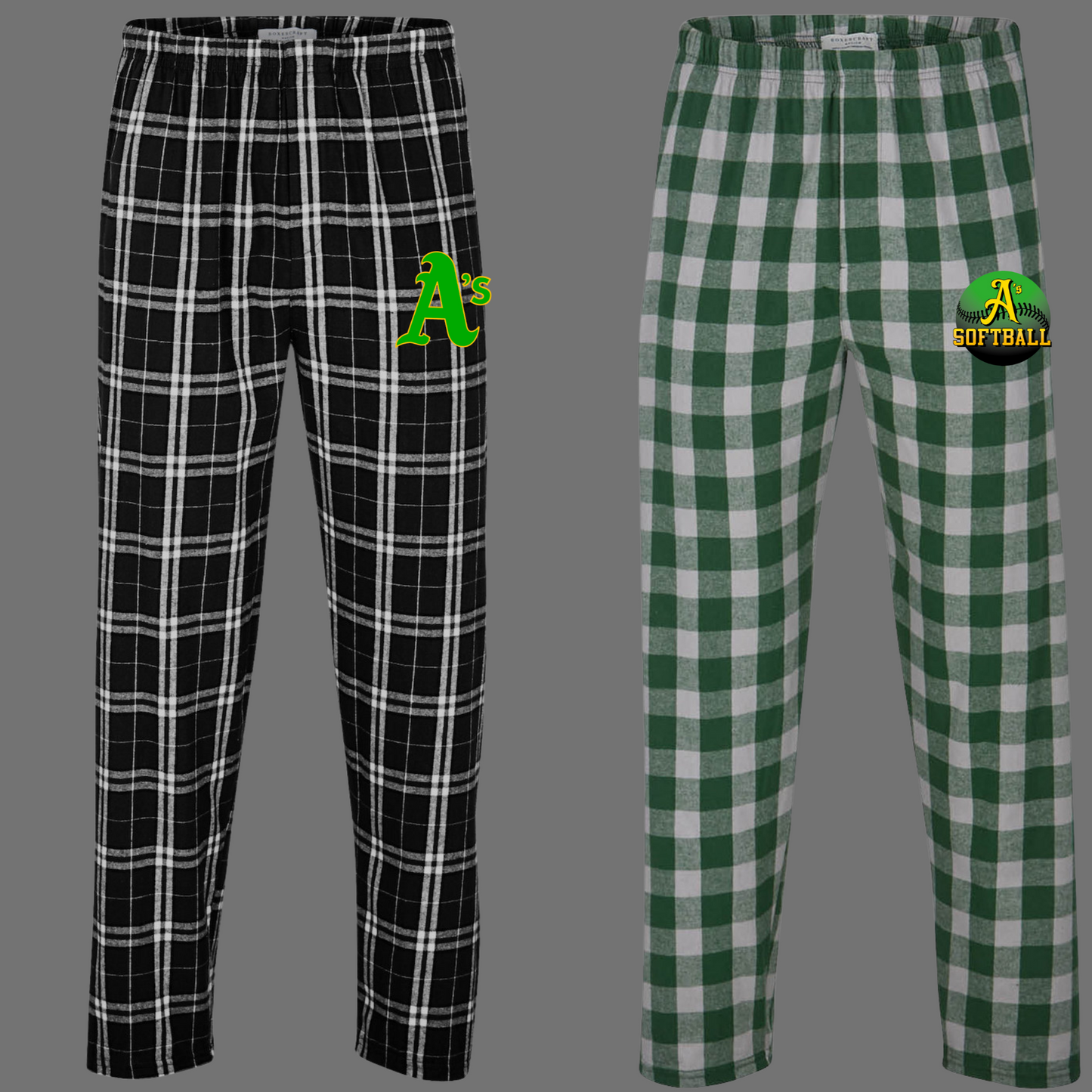 South Jersey A's Softball 007 - Box craft Flannel PJ Pants with Pockets