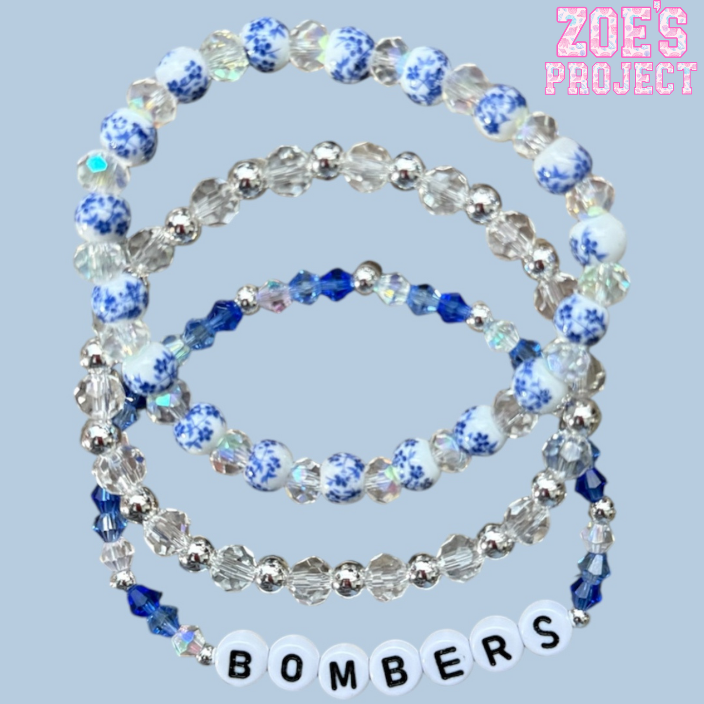 Volleyball 022 - Bombers Bracelet Stacks - Zoe's Project