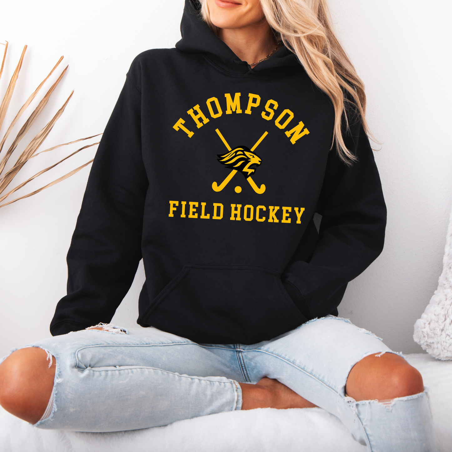 Thompson FH 005- Cotton Fleece HOODED Sweatshirt - Black
