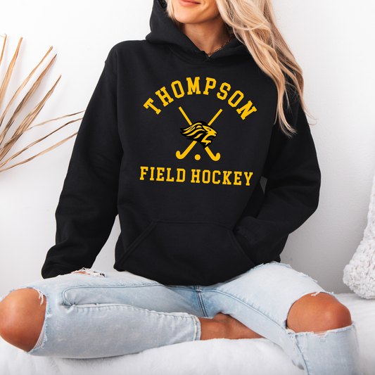 Thompson FH 005- Cotton Fleece HOODED Sweatshirt - Black