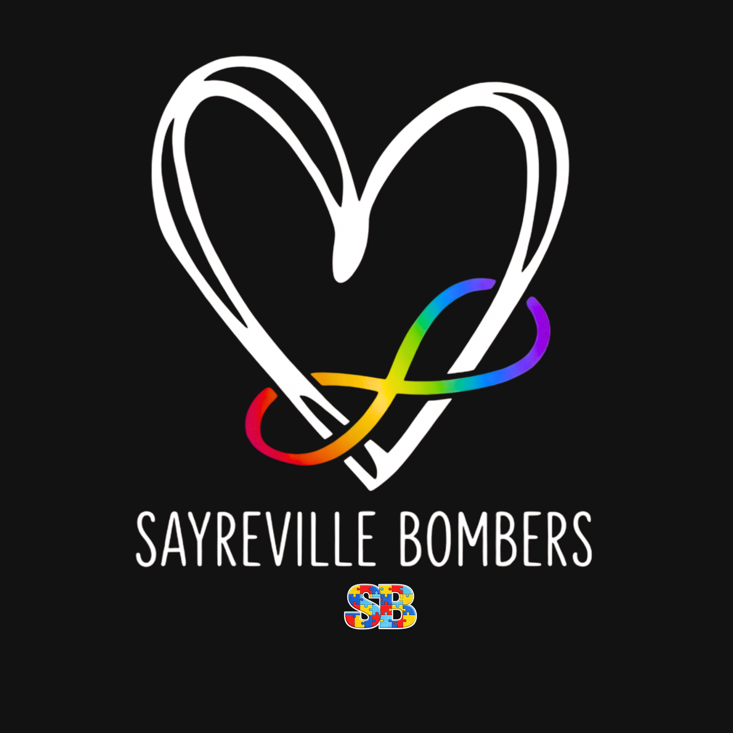Bombers 001 - Autism Awareness Heart - Tee Shirt