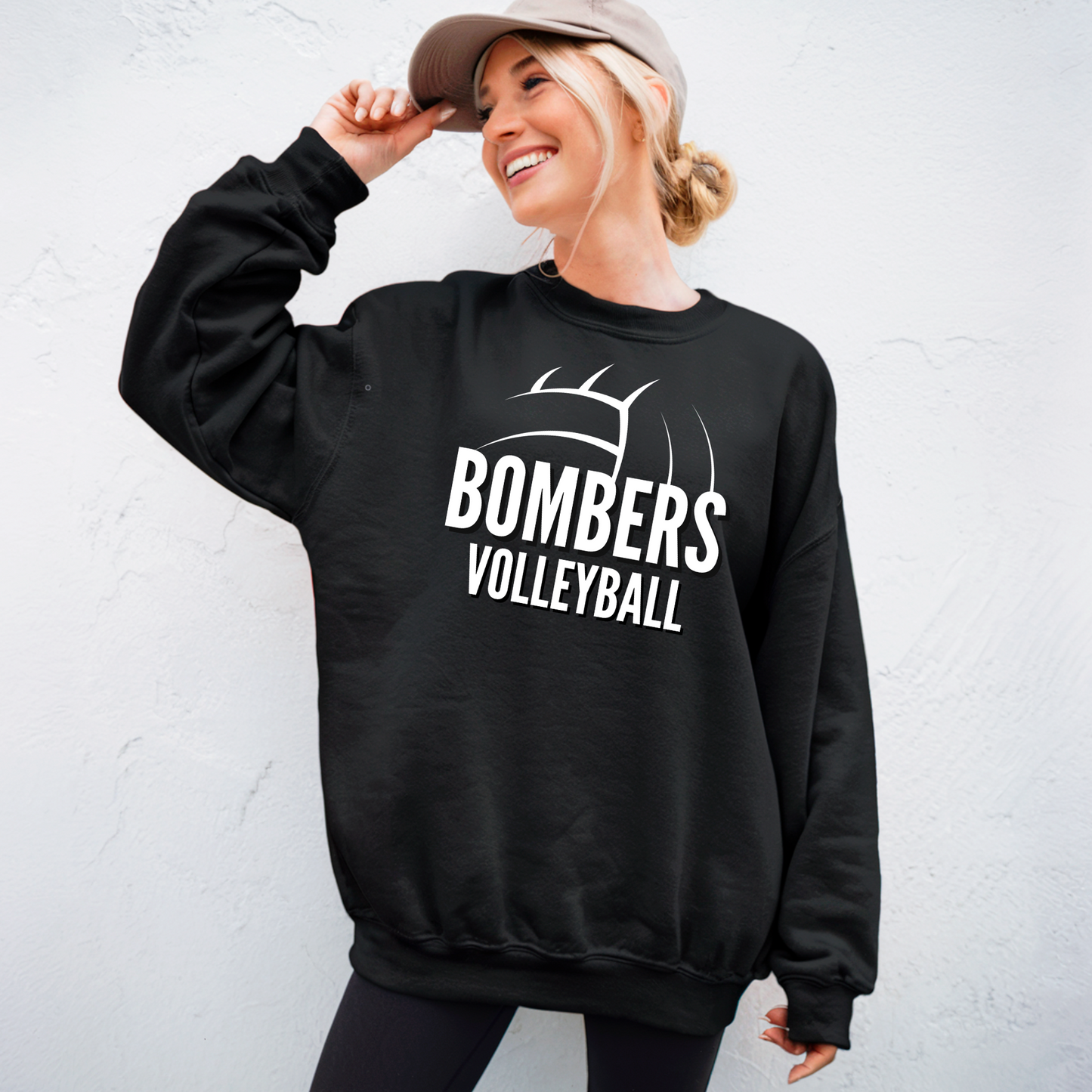 Volleyball 023 -BOMBERS Volleyball- Fleece Crewneck Sweatshirt