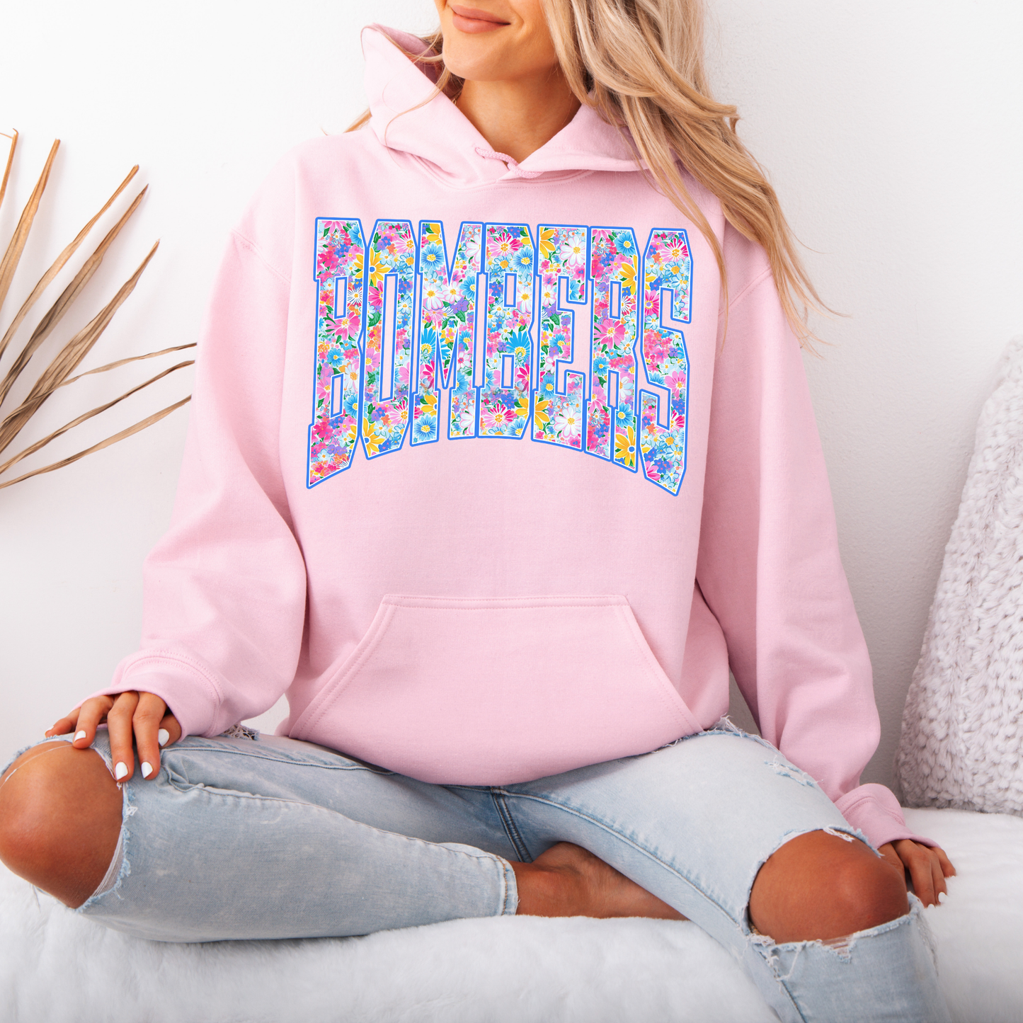 Baseball Mother's Day Collection - BOMBERS Floral - (Tee- Shirt - Crewneck Sweatshirt or Hooded Sweatshirt)