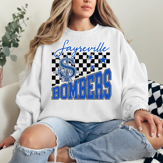 Volleyball 036-SAYREVILLE BOMBER CHECKERED CREW NECK