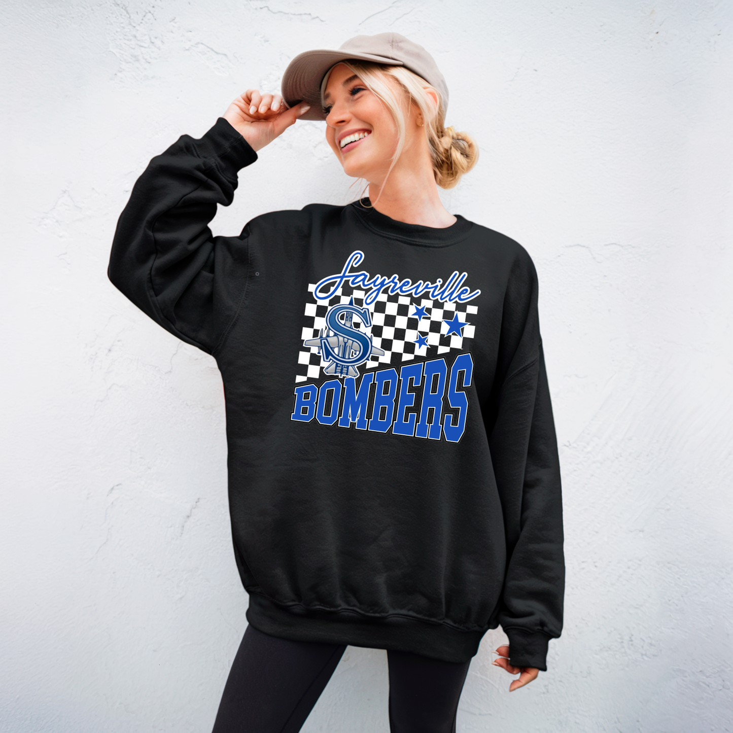 Volleyball 036-SAYREVILLE BOMBER CHECKERED CREW NECK