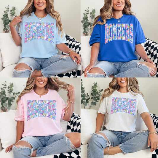 Baseball Mother's Day Collection - BOMBERS Floral - (Tee- Shirt - Crewneck Sweatshirt or Hooded Sweatshirt)