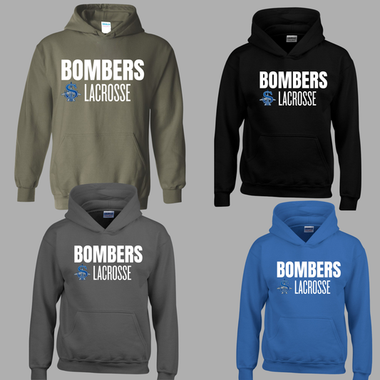 LAX- Bomber Lacrosse (white)- Crewneck Sweatshirt or Hooded Sweatshirt or Tee Shirt