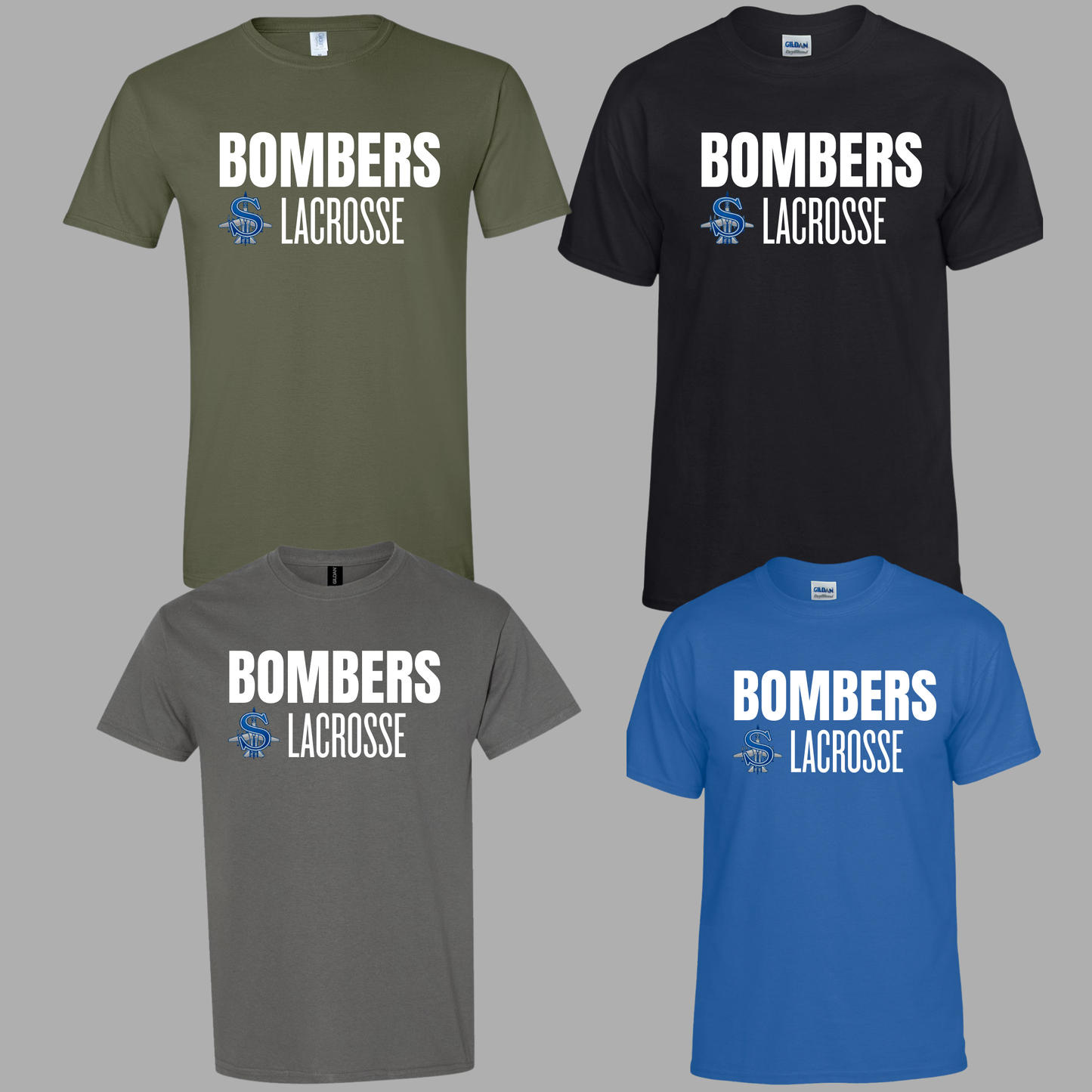 LAX- Bomber Lacrosse (white)- Crewneck Sweatshirt or Hooded Sweatshirt or Tee Shirt