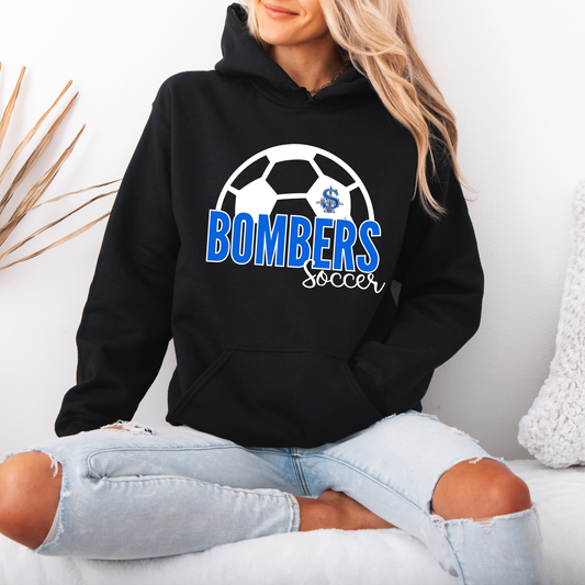 Soccer 013 -BOMBERS SOCCER script -Fleece Hooded Sweatshirt