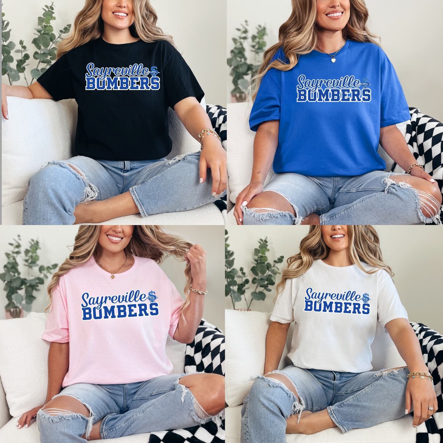 Wrestling 014 - SAYREVILLE BOMBERS (script) -  Tee- Shirt - Crewneck Sweatshirt or Hooded Sweatshirt