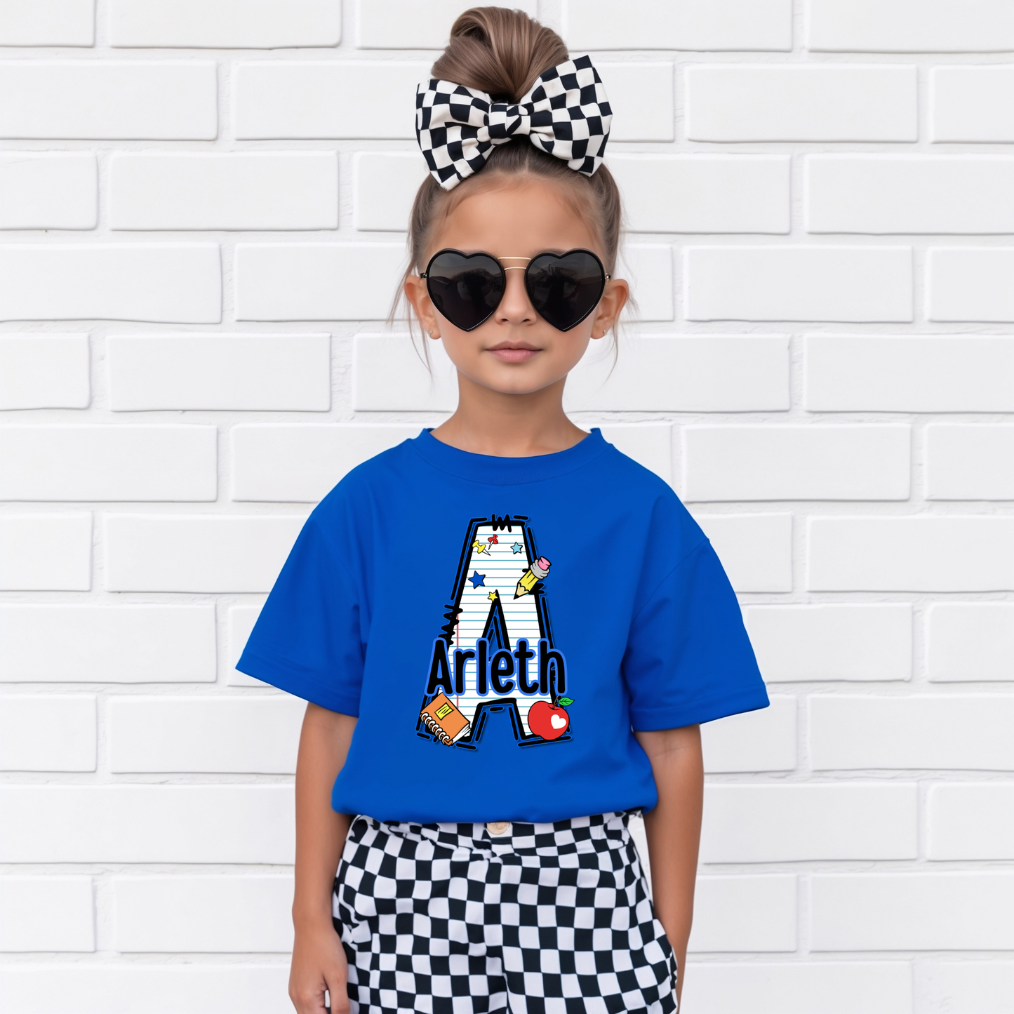 Arleth 010 - ARLETH A Letter school design - Tee Shirt, Crew neck Sweatshirt, or Hooded Sweatshirt