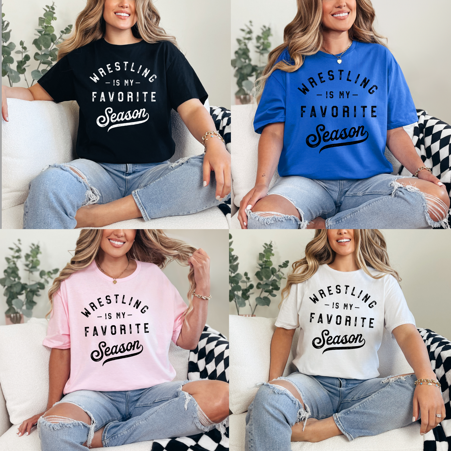 Wrestling 021 - My Favorite Season Wrestling - Tee- Shirt - Crewneck Sweatshirt or Hooded Sweatshirt