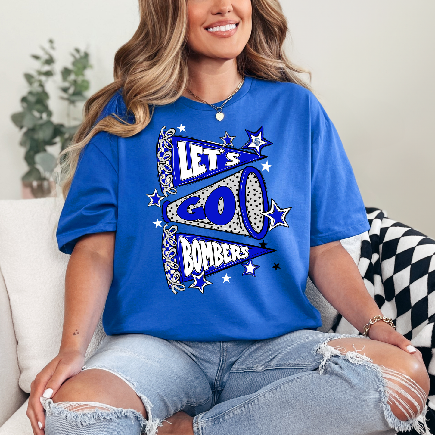 Soccer 027-LET'S GO BOMBERS FLAGS BLUE- Tee shirt