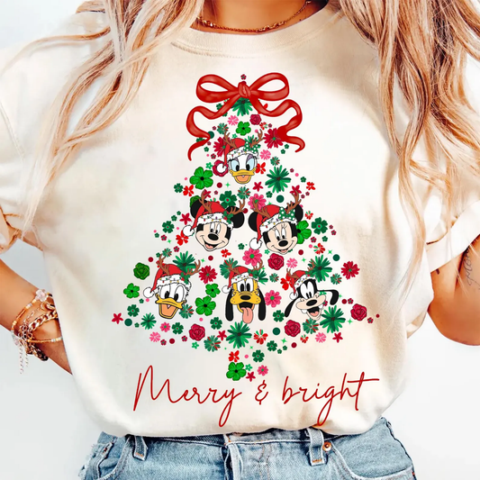 028 - Merry & Bright - Tee-shirt - Crewneck or Hooded Sweatshirt