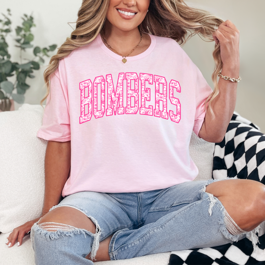 Volleyball 028- BOMBERS - PINK FLORAL TEESHIRT