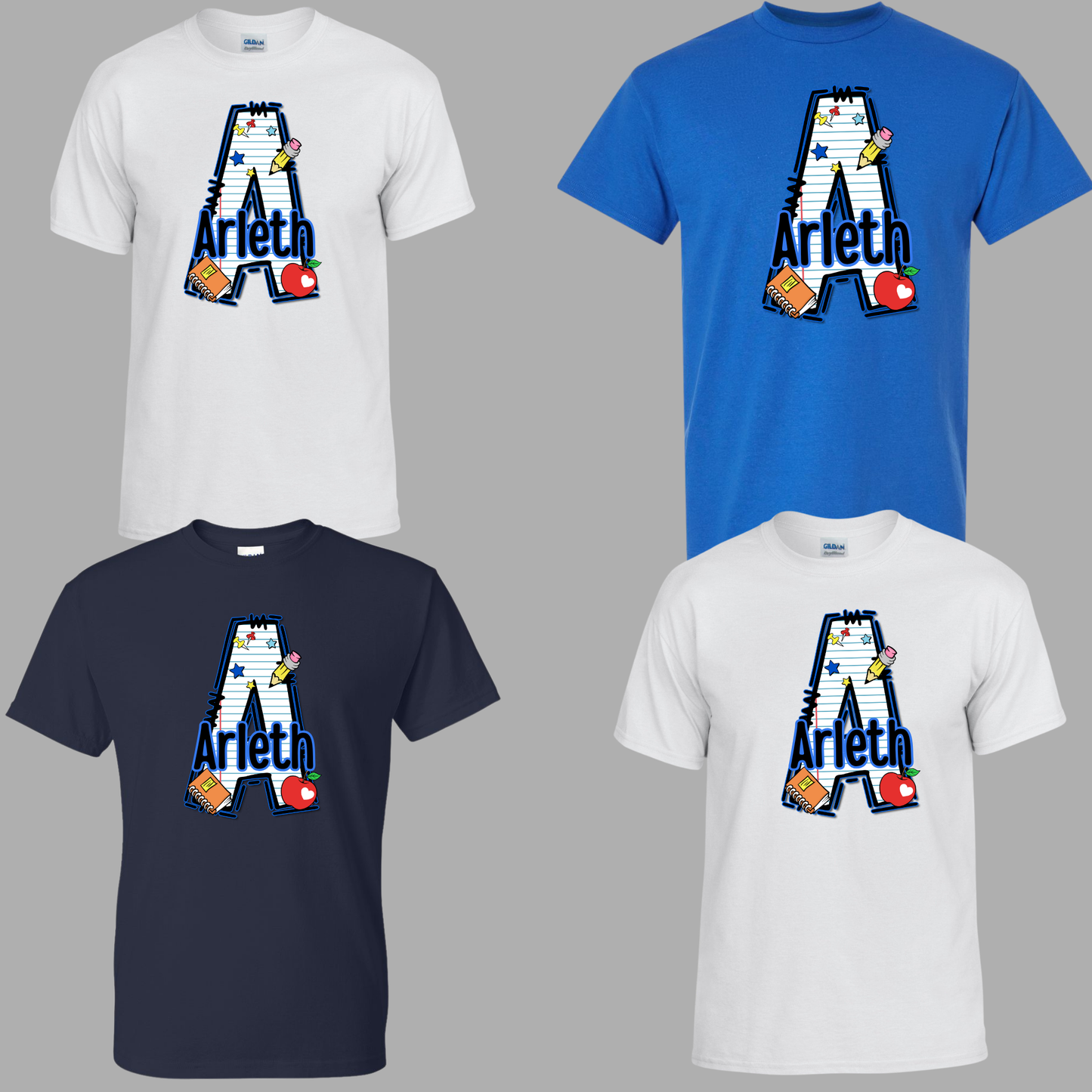Arleth - 003 - Letter A (school look) Tee Shirt