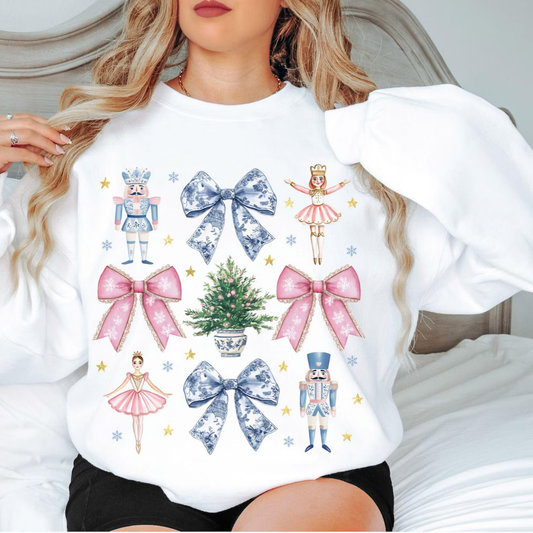 033 -Nutcracker, Bow, Dancer - Tee-shirt - Crewneck or Hooded Sweatshirt