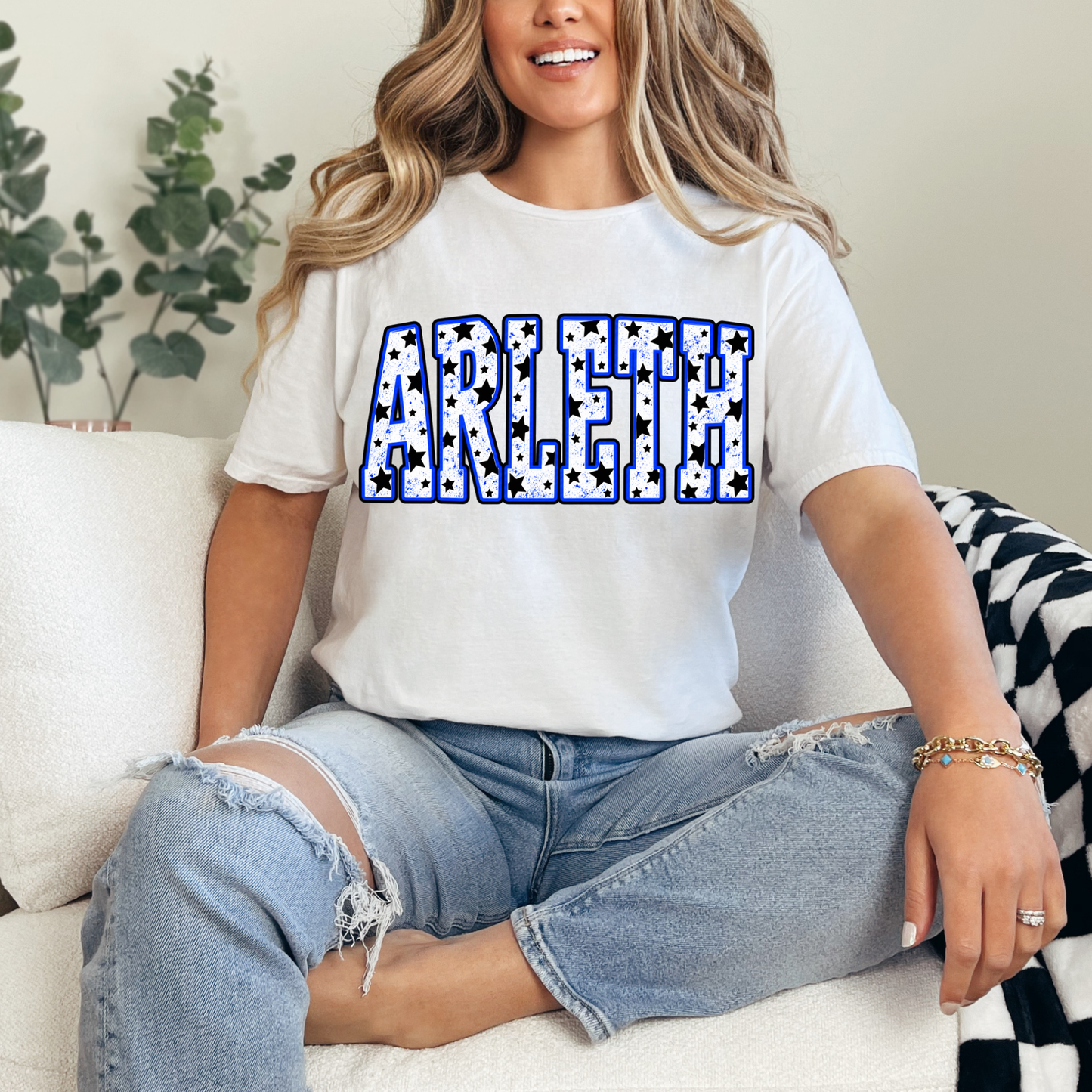 Arleth 017 - ARLETH Stars Wording - Tee Shirt, Crew neck Sweatshirt, or Hooded Sweatshirt