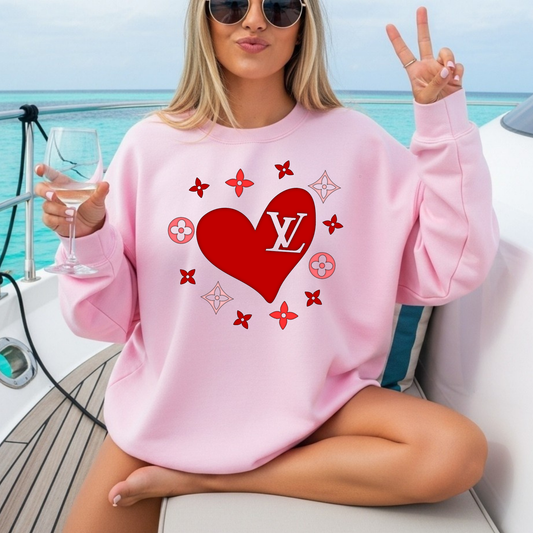 Designer RED heart - Tee-shirt - Crewneck or Hooded Sweatshirt