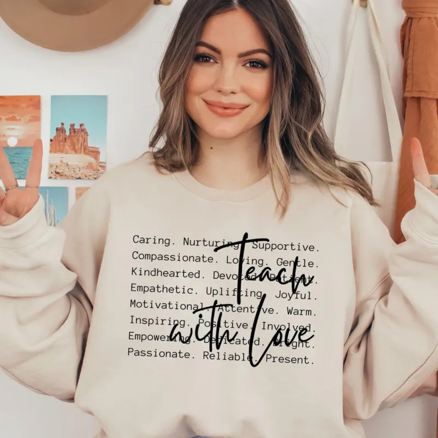 Teach with Love - Tee-shirt - Crewneck or Hooded Sweatshirt