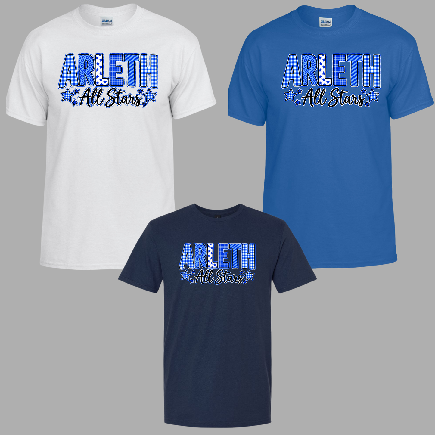 Arleth 001 - ARLETH All Stars (patches design) Tee Shirt, Crew neck Sweatshirt, or Hooded Sweatshirt