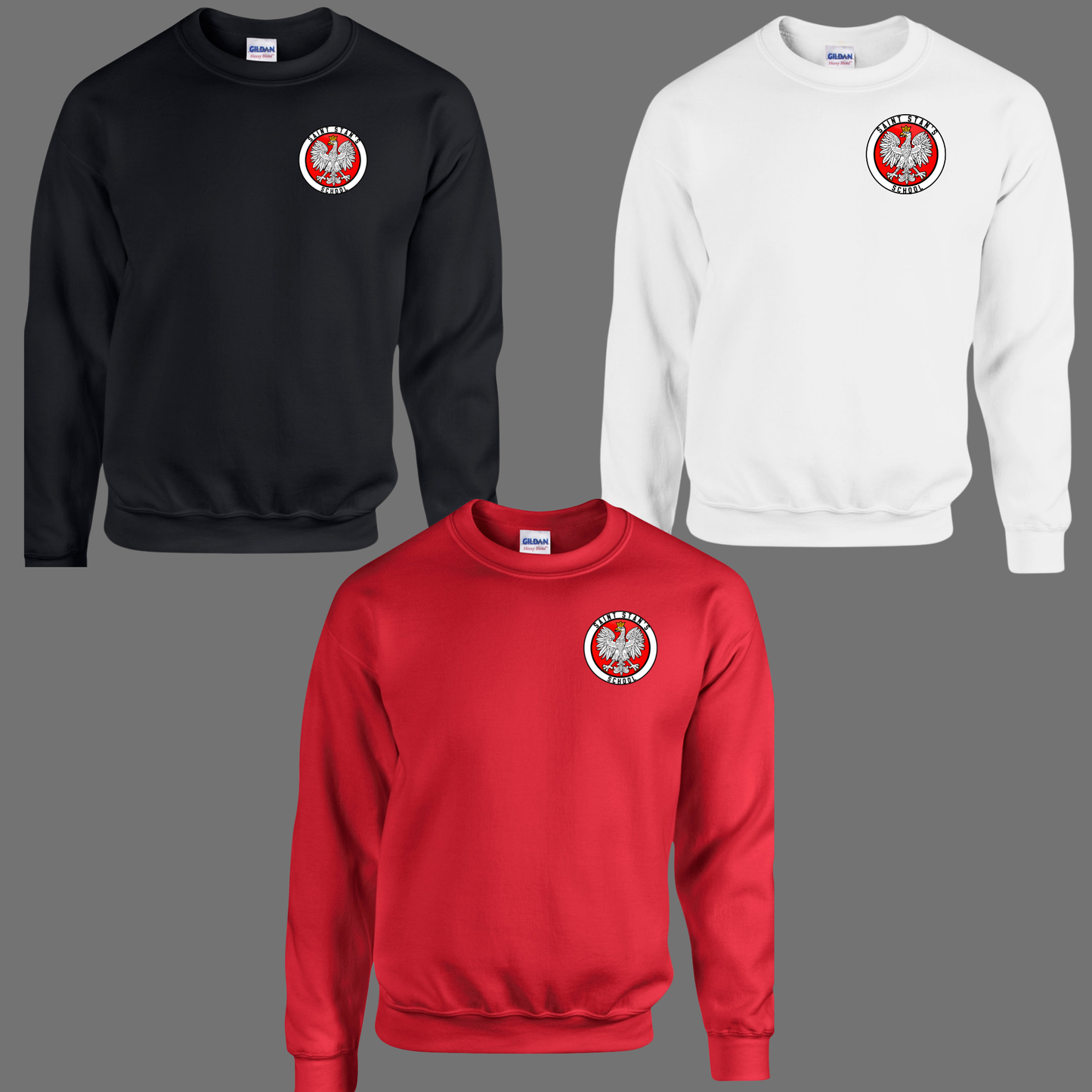 SSK 014 - St. Stans pocket size small logo - CREW Neck Sweatshirt