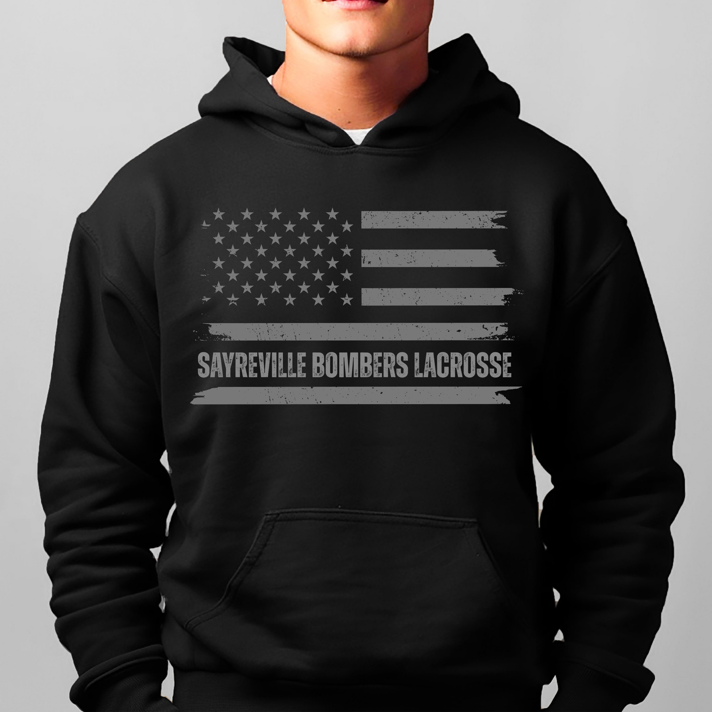 LAX -BOMBERS LACROSSE FLAG - Fleece Unisex- Hooded Sweatshirt