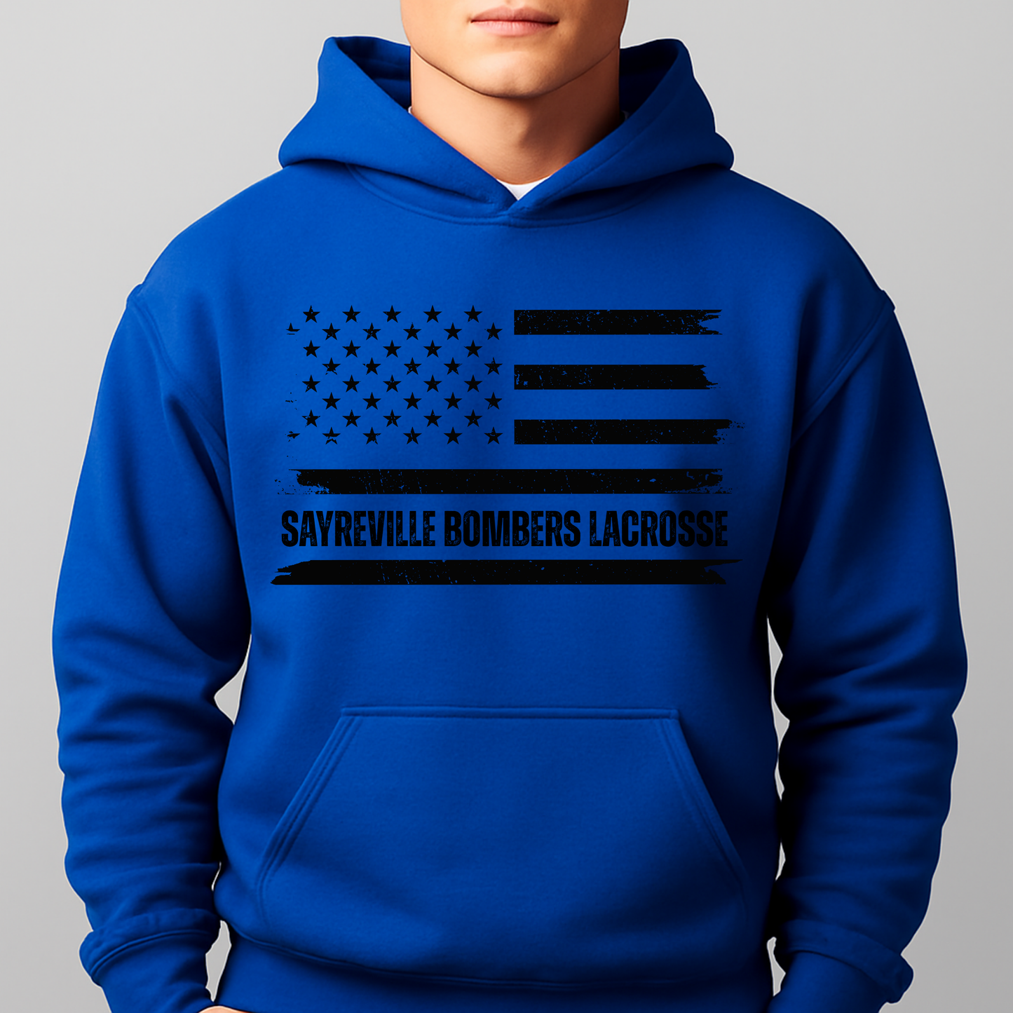 LAX -BOMBERS LACROSSE FLAG - Fleece Unisex- Hooded Sweatshirt