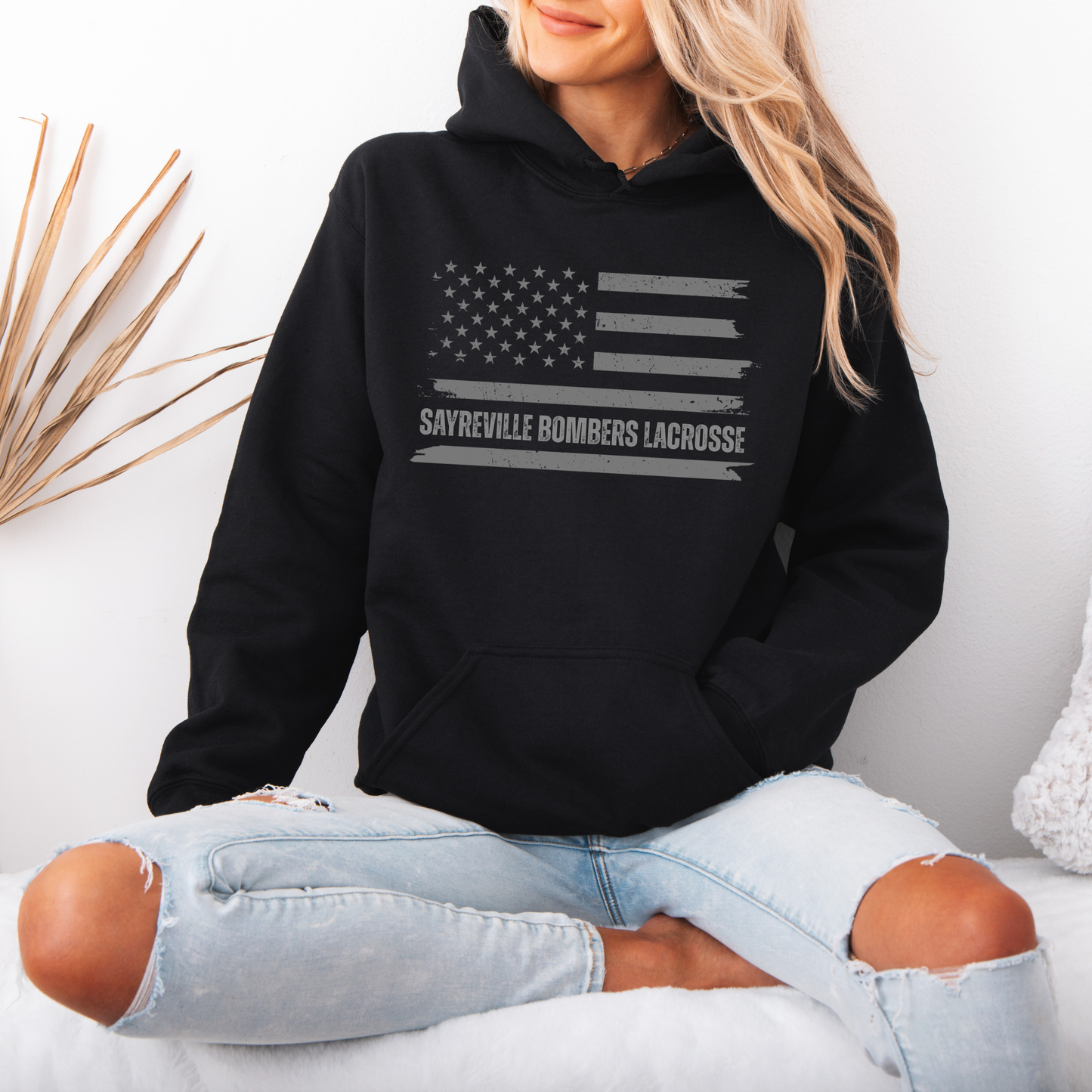LAX -BOMBERS LACROSSE FLAG - Fleece Unisex- Hooded Sweatshirt