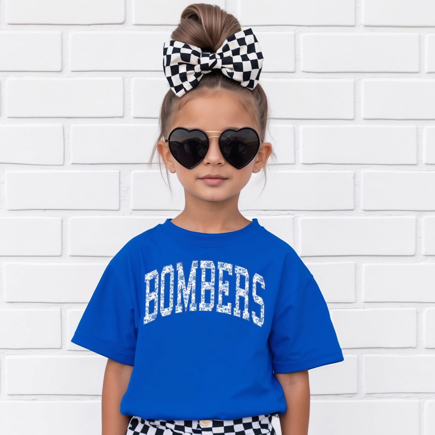Volleyball 029- BOMBERS - BLUE FLORAL TEESHIRT