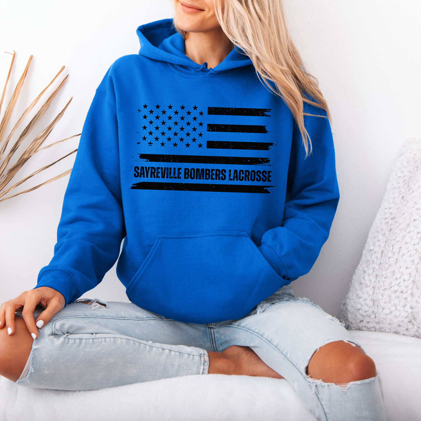 LAX -BOMBERS LACROSSE FLAG - Fleece Unisex- Hooded Sweatshirt