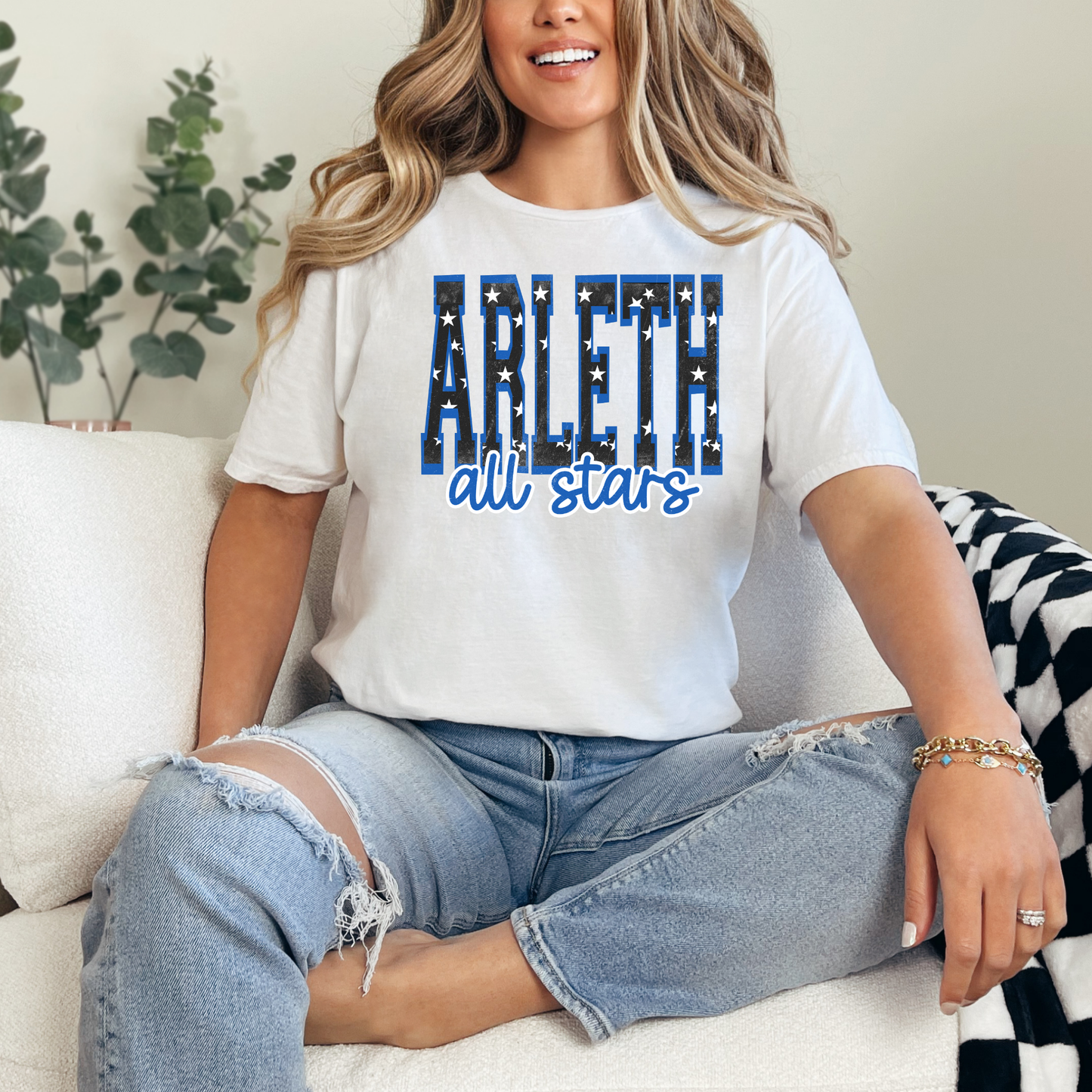 Arleth 011 - ARLETH star in wording design - Tee Shirt, Crew neck Sweatshirt, or Hooded Sweatshirt