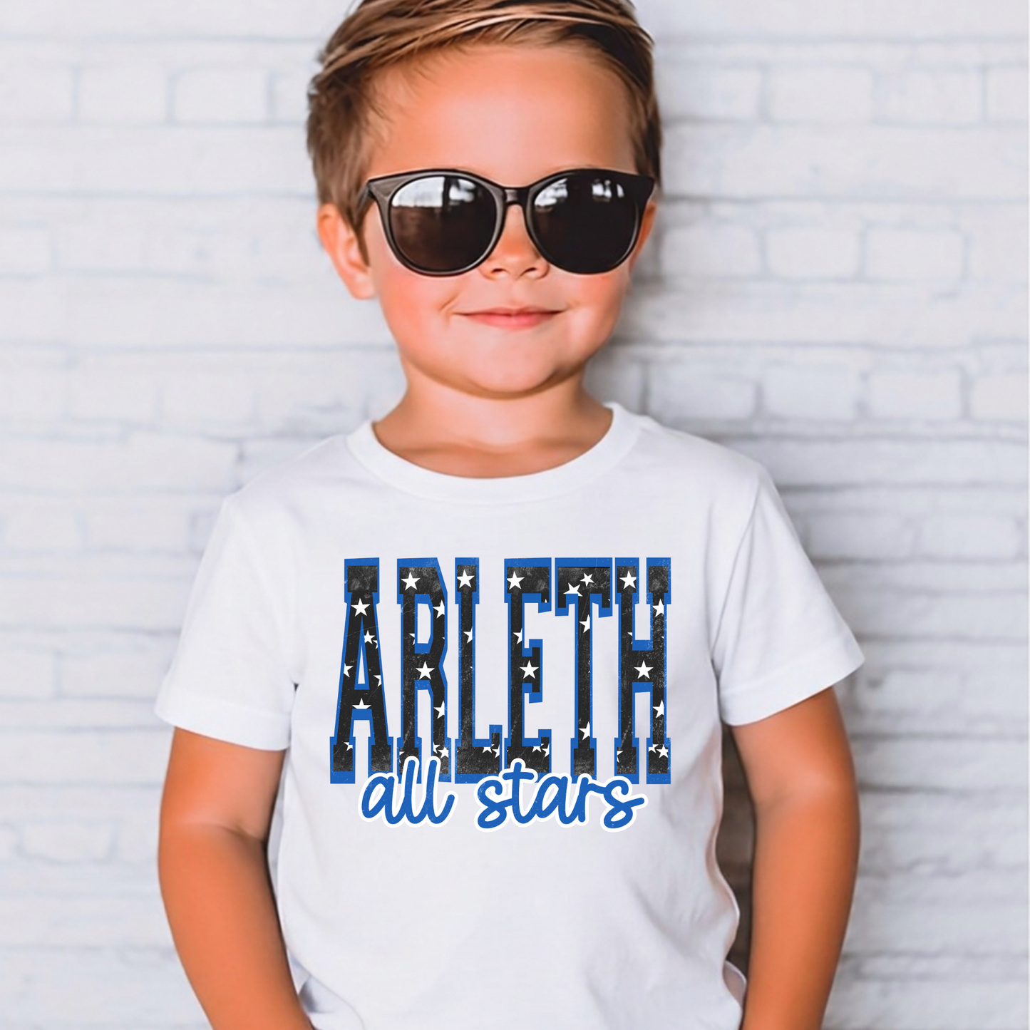 Arleth 011 - ARLETH star in wording design - Tee Shirt, Crew neck Sweatshirt, or Hooded Sweatshirt