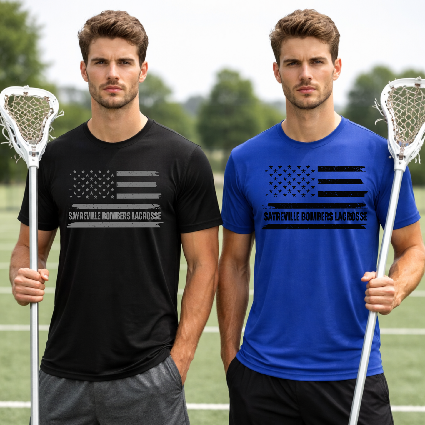LAX -BOMBERS LACROSSE FLAG - Fleece Unisex- Hooded Sweatshirt