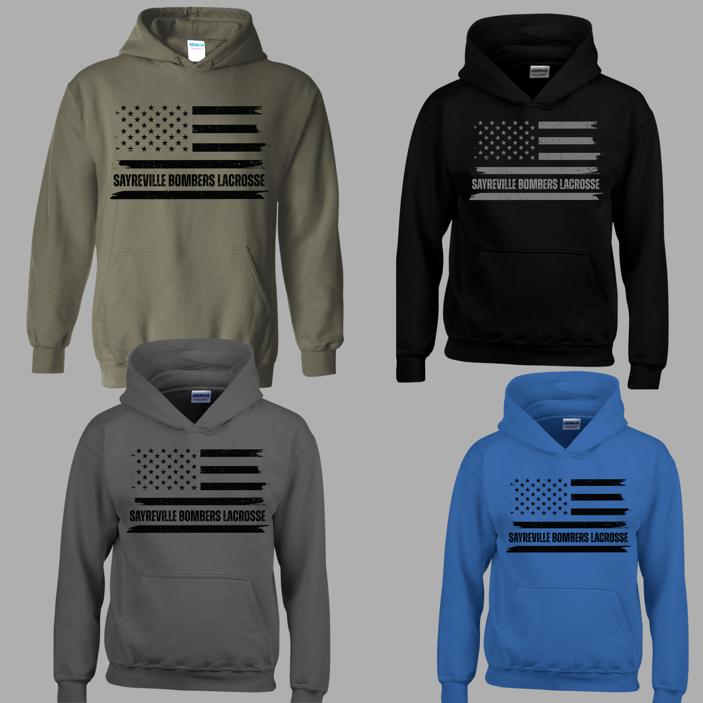 LAX -BOMBERS LACROSSE FLAG - Fleece Unisex- Hooded Sweatshirt