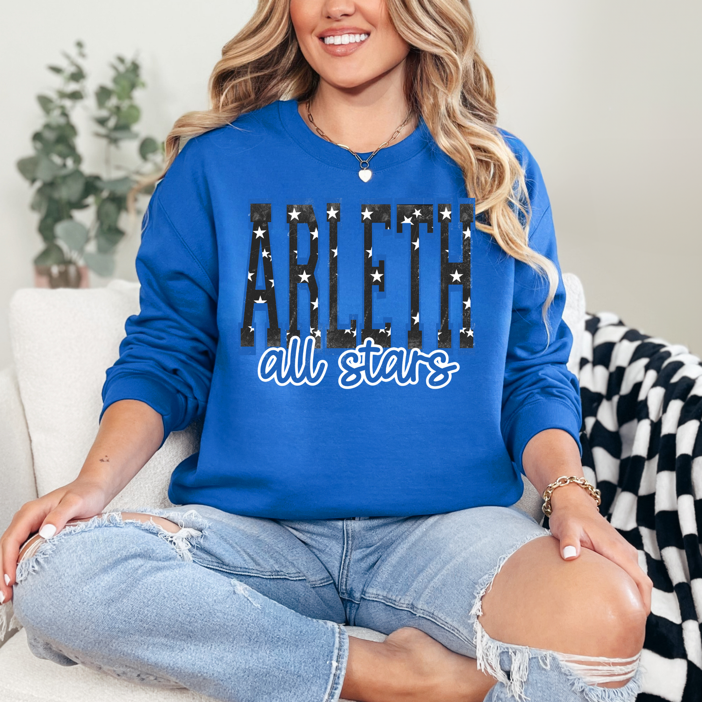 Arleth 011 - ARLETH star in wording design - Tee Shirt, Crew neck Sweatshirt, or Hooded Sweatshirt