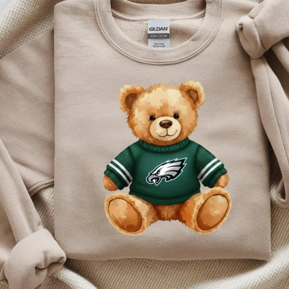044 - Eagles Design Bear - Tee-shirt - Crewneck or Hooded Sweatshirt
