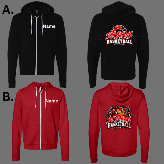St. Stans Athletics 016 - BASKETBALL -Full Zip Sweatshirt