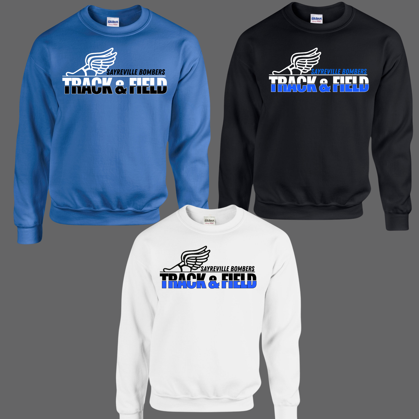 Track & Field - Fleece Crew Neck Sweatshirt (ombre wording)