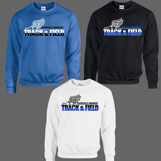 Track & Field - Fleece Crew Neck Sweatshirt (ombre wording)