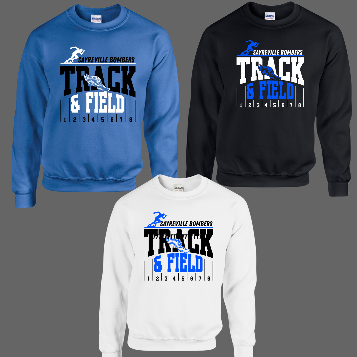 Track & Field - Fleece Crew Neck Sweatshirt (larger design)