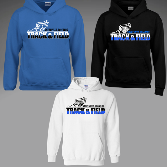 Track & Field - Fleece Hooded Sweatshirt - (ombre wording)