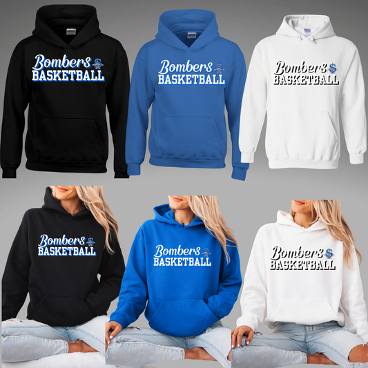 BGB 006 - Bombers Basketball Script - Tee- Shirt - Crewneck Sweatshirt or Hooded Sweatshirt