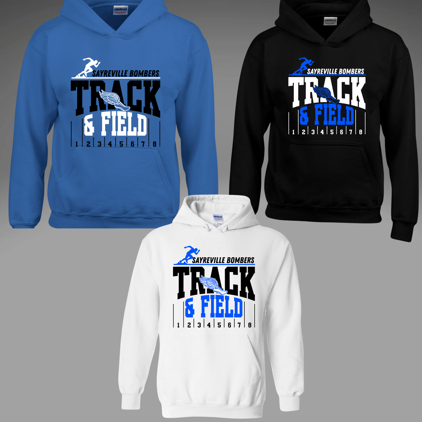 Track & Field - Fleece Hooded Sweatshirt - (larger design)