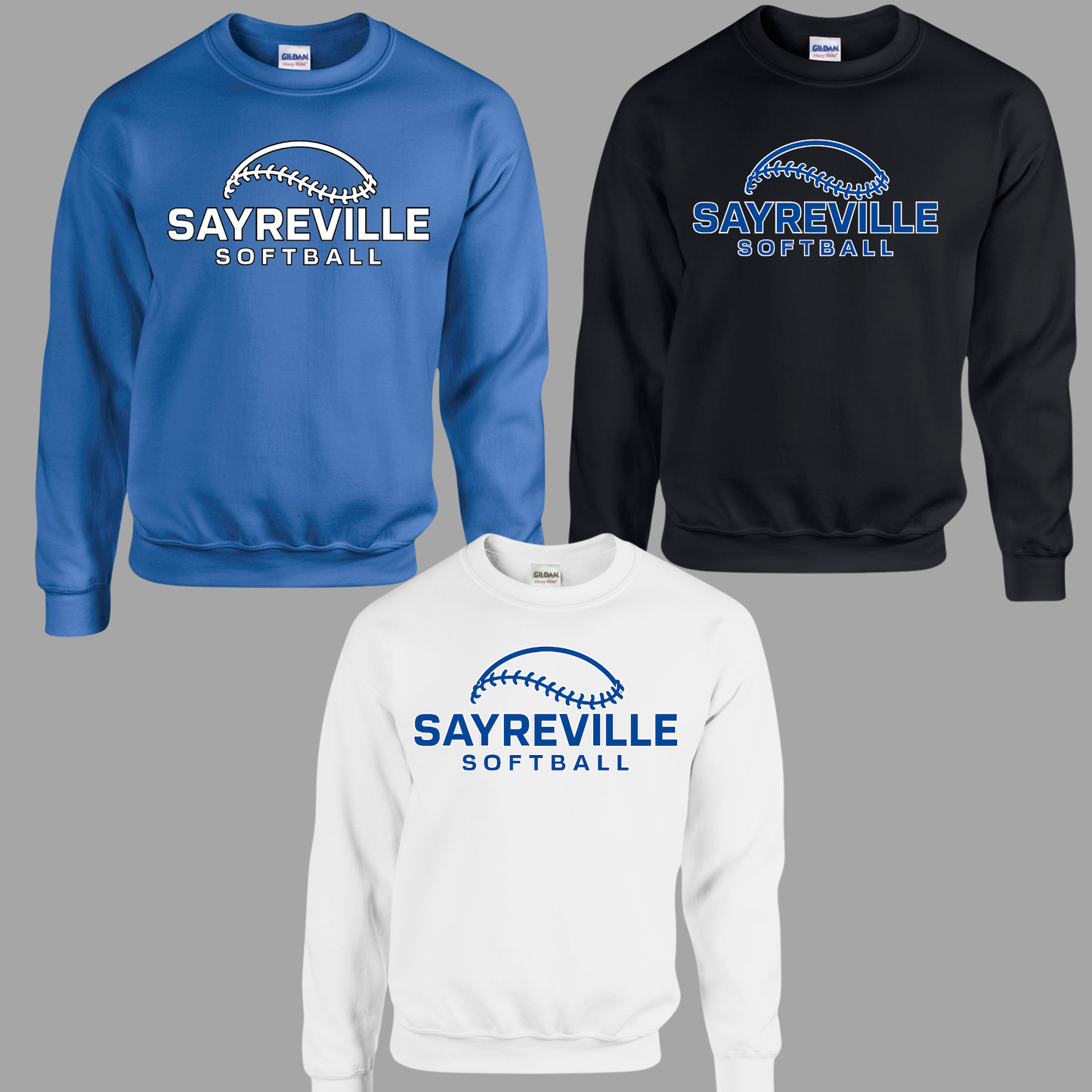 Softball 003- Sayreville Softball - Fleece Crew Neck Sweatshirt