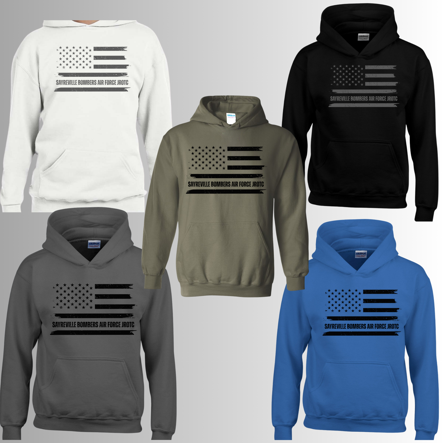 001 - JROTC - FLAG Design - Tee-shirt - Crewneck or Hooded Sweatshirt