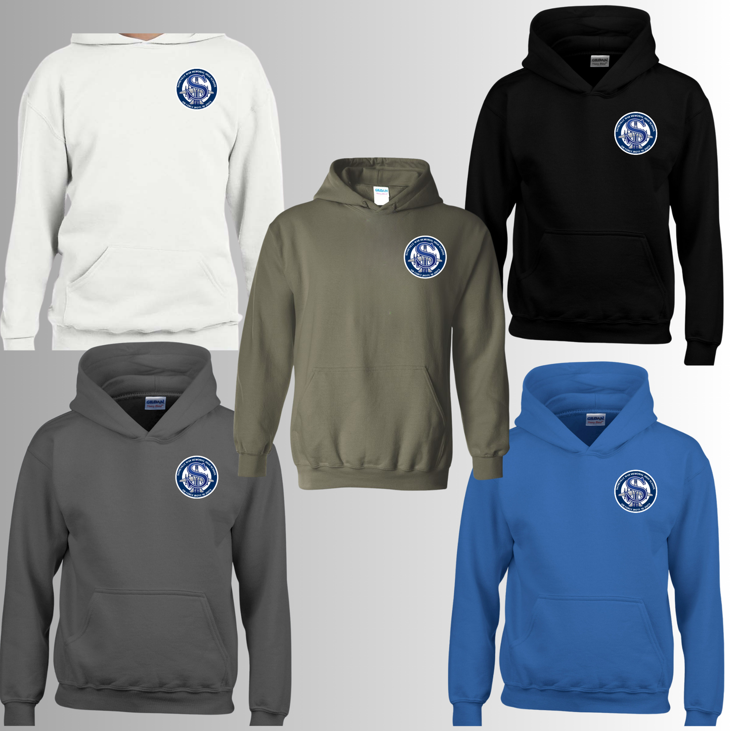 002 - JROTC - Small Pocket size (Royal/White) Design - Tee-shirt - Crewneck or Hooded Sweatshirt